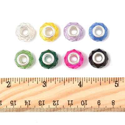 48шт 8 цвета стеклянные европейские бусины ручной работы GLAA-FS0002-14-1