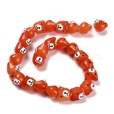 Выпечка окрашенные стеклянные бусины LAMP-I028-02G-1