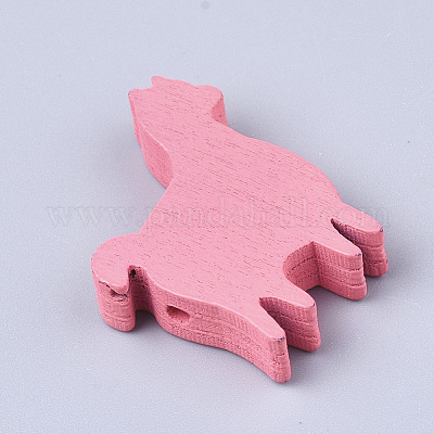 Крашеные бусины из натурального клена WOOD-T019-07-1