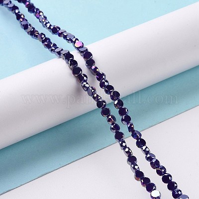 Стеклянные бусины с гальваническим покрытием  GLAA-E036-04A-1