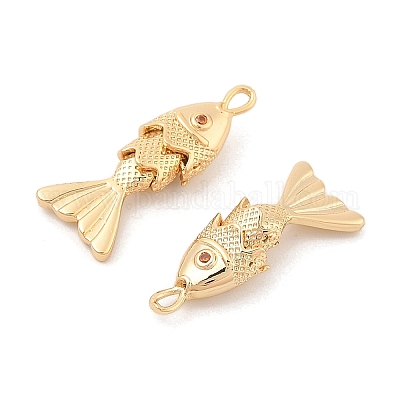 Латунные микропаве прозрачные подвески с фианитом KK-C080-02A-G-1