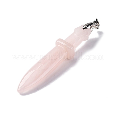 Естественно розового кварца большие кулоны G-K338-41P-04-1