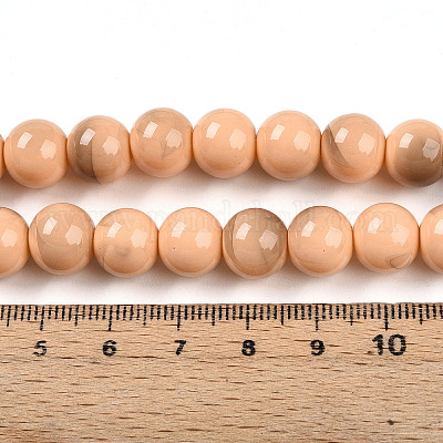 Выпечка окрашенные стеклянные бусины пряди X1-DGLA-N013-10mm-07-1