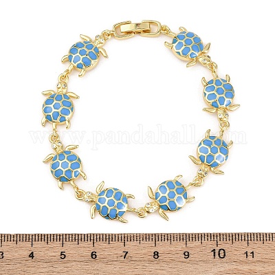 Латунные браслеты с микропаве из прозрачных кубических цирконий для женщин BJEW-H209-04G-1