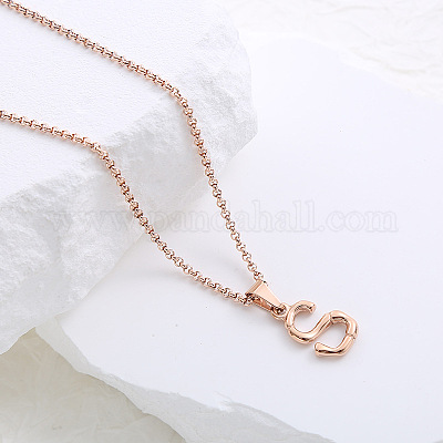 Ожерелья с подвесками из нержавеющей стали с буквами для женщин и мужчин GR8130-19-1