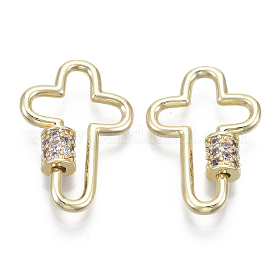 Латунь микропаве кубический цирконий винт карабин подвески с замком KK-R136-070G-NF-1