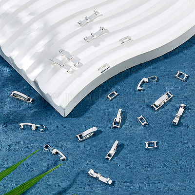 24 шт. 2 стиля латунных раскладывающихся застежек KK-FH0007-55P-1