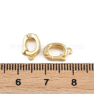 Овальные латунные застежки с микропаве из прозрачного кубического циркония KK-A269-42G-1