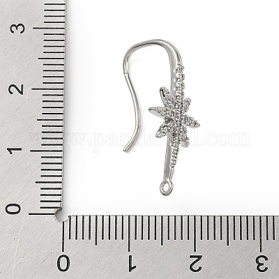 Латунные серьги-кольца из прозрачного кубического циркония KK-H521-01P-1