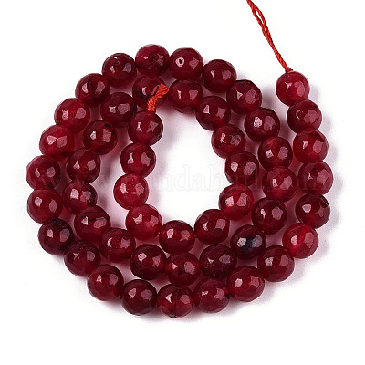 Окрашенные природные белый нефрит бисер пряди G-T139-8mm-60-04-1