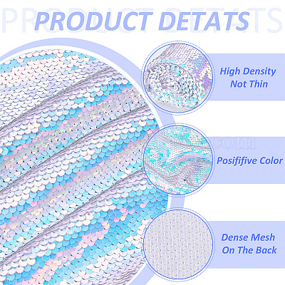 Двусторонняя ткань с блестками из ПВХ DIY-WH0430-543E-1