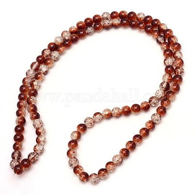 Выпечки нарисованные потрескивание стеклянные бусины пряди X-CCG-S001-6mm-18-1