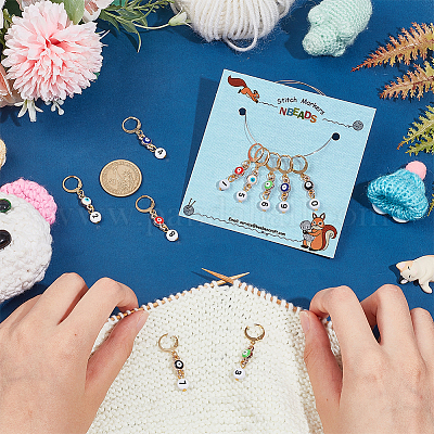 Маркеры петель с эмалевой подвеской ccb с замком и акриловой бусинкой с номером HJEW-AB00105-1