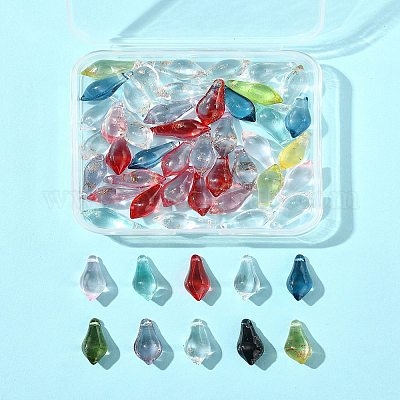 50 шт. бусины ручной работы из золотистого песка в стиле лэмпворк LAMP-FS0001-22-1