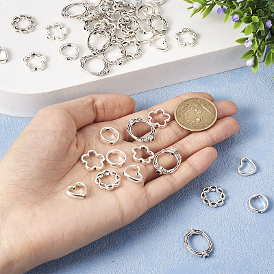 50 шт. 5-х стилевая оправа из бисера из сплава FIND-TA0002-60-1