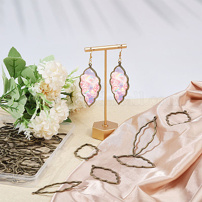 50 шт. большие подвески из сплава в тибетском стиле с открытой задней частью FIND-CA0008-77AB-1