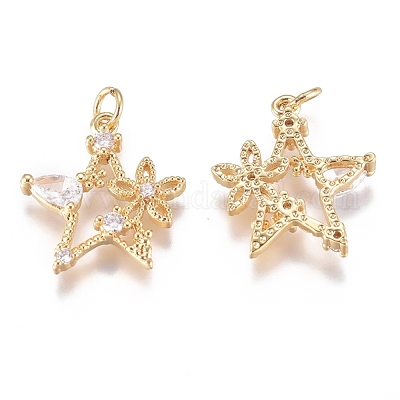 Латунные микро проложить кубического циркония подвески ZIRC-G168-20G-1