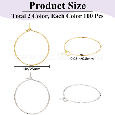 200 шт. 2-х цветные латунные кольца-подвески для бокалов вина KK-SP0001-32B-1