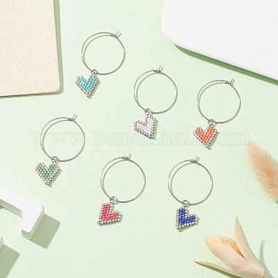 Стеклянное сердце AJEW-JO00191-1