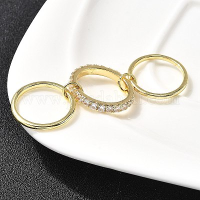 Латунные микро проложить пальцев кольца кубического циркония RJEW-P166-01A-G-1