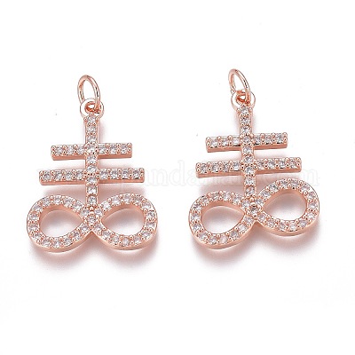 Латунные микропаве прозрачные подвески с фианитом ZIRC-Z008-27RG-1