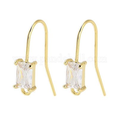 Фурнитура для сережек из латуни с микропаве из кубического циркония EJEW-B063-05G-02-1