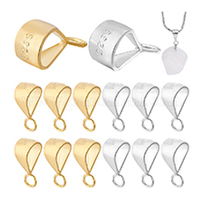 12 шт. 2-х цветные серебряные трубчатые дужки STER-PH0002-32-1