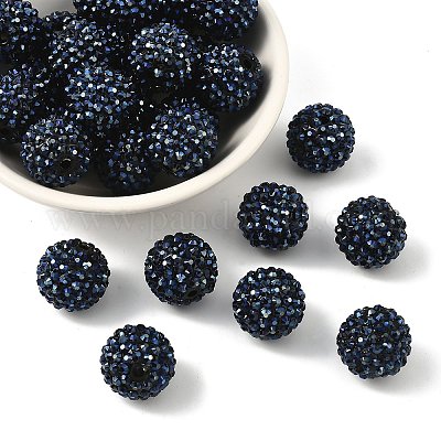 Коренастый смолы горный хрусталь жевательная резинка мяч бусины RESI-M011-11-1