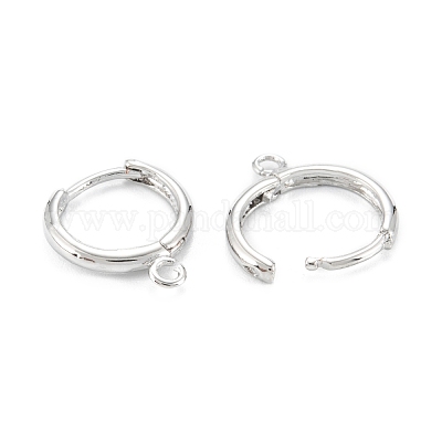 Латунные серьги-кольца Huggie с покрытием в стойку KK-D063-05P-1