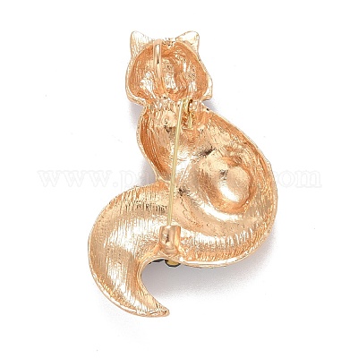 Значок лисы со стразами JEWB-E013-05G-02-1