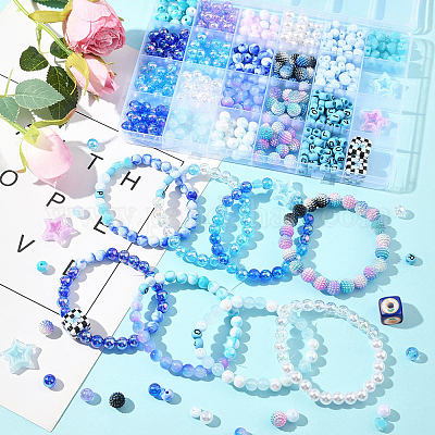 Наборы для самостоятельного изготовления браслетов из акриловых бусин DIY-FS0008-76-1