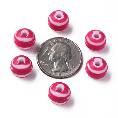 Непрозрачные полосатые акриловые бусины MACR-S373-27A-03-1