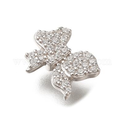 925 бусина из чистого серебра с микропаве и прозрачным фианитом STER-M018-05P-1