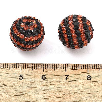 Полосатый узор на тему хэллоуина полимерная глина стразы бусины CLAY-NH0001-01B-1