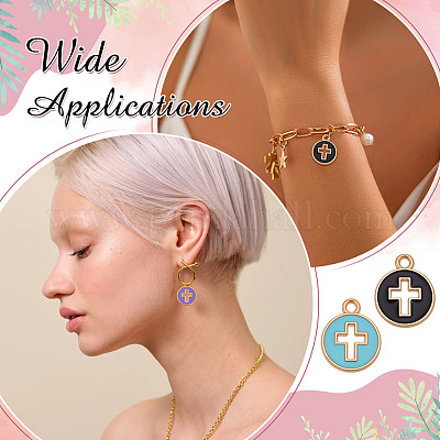 80шт подвески из эмалированного сплава с покрытием из светлого золота ENAM-ME0001-09-1