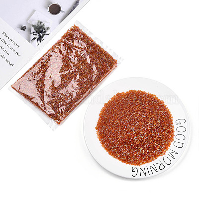 Круглый прозрачный цвета радуги стеклянный бисер X-SEED-A007-3mm-169-1