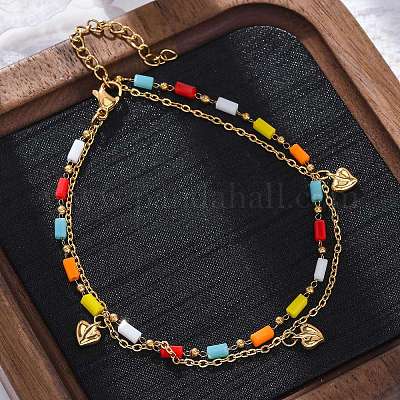 Многорядные браслеты из нержавеющей стали 304 с цепочкой из троса BJEW-Z088-02G-1