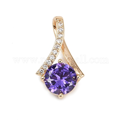 Латунные микро проложить кубического циркония подвески KK-E795-22KCG-02-1