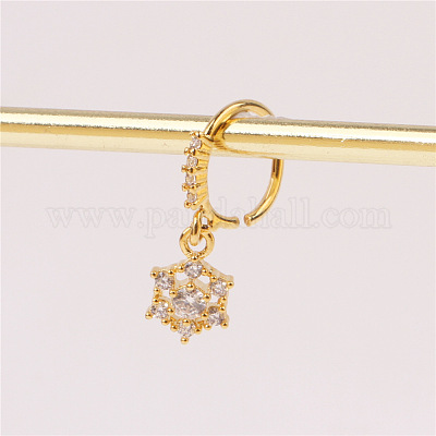 Латунные микропаве прозрачные кубические цирконии подвески кольца для носа WG50B47-02-1