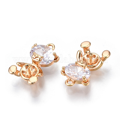 Латунная микропаве из прозрачного кубического циркония KK-N216-399-1