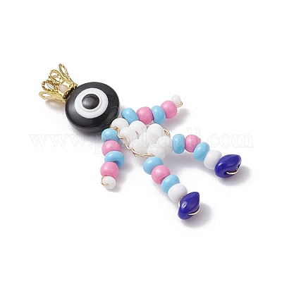 Подвески из стеклянных бусинок с краской для выпечки PALLOY-MZ00653-1