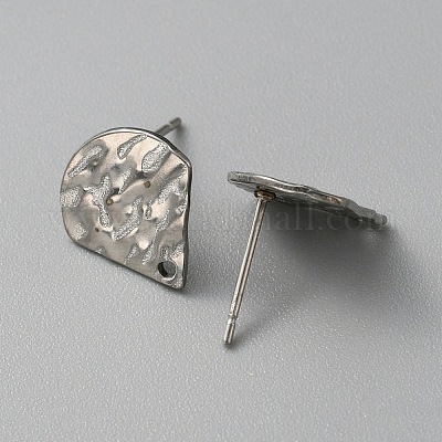 Фурнитура для сережек-гвоздиков из нержавеющей стали 304 с текстурированной геометрией и отверстием STAS-WH0027-54M-1
