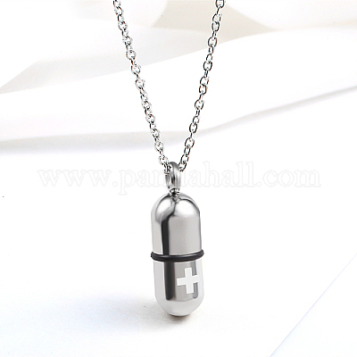 Не тускнеющие подвески в форме таблеток на медицинскую тематику из нержавеющей стали 304 с цепочками JS1441-3-1