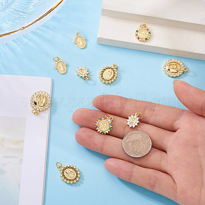 10 шт. 5 стиля латунные подвески с микропаве и кубическим цирконием KK-TA0002-40-1