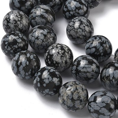 Природные снежинка обсидиан бисер нитей&nbsp;G-F818-A10-16mm-1