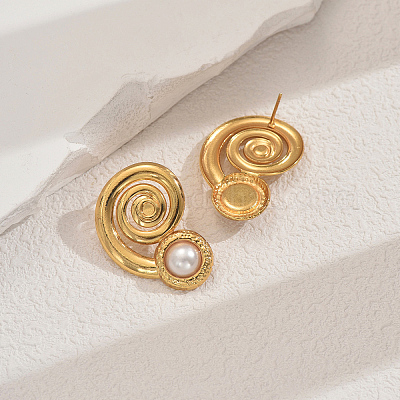 Серьги-гвоздики из нержавеющей стали с вихревой спиралью AI9191-1