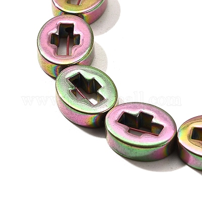 Гальванические нити из синтетических немагнитных гематитовых бусин G-L613-Z01-02J-1