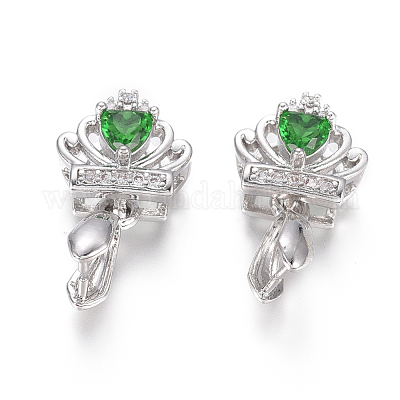 Латунь микро проложить кубический цирконий ZIRC-L093-10P-1