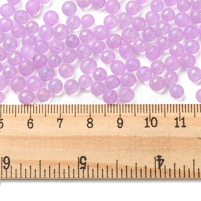 Светящиеся в темноте прозрачные стеклянные круглые бусины GLAA-F124-B01-1