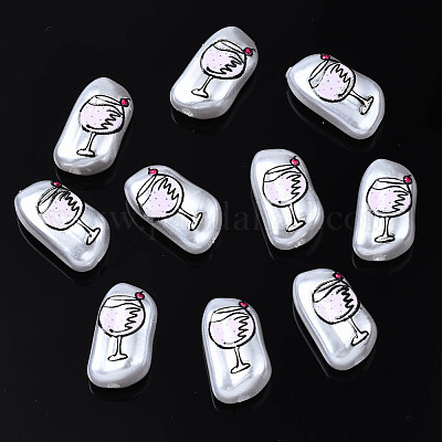 3d печатные бусины из абс-пластика с имитацией жемчуга KY-S163-435-1